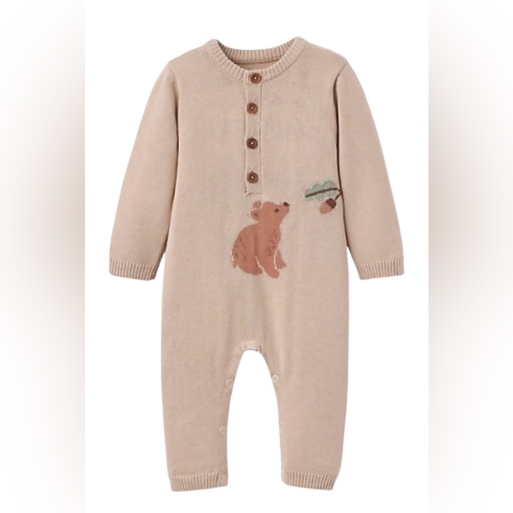 Elegant Baby Baby Boy's Knit Bear Coveralls BNWT